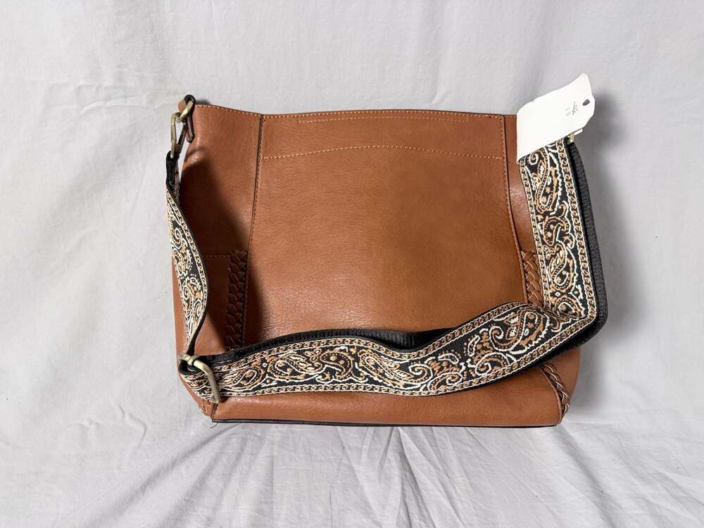 Jen & Co. Penny Hobo Bag in a Bag with Braided Accent and Guitar Strap - Brown